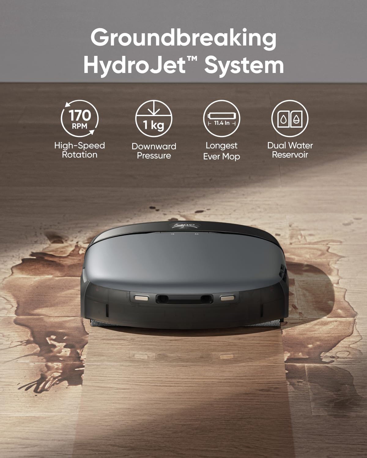eufy S1 con estación todo en uno, robot aspirador y trapeador HydroJet, succión de 8000 Pa, sistema inteligente para evitar obstáculos, mapeo multinivel, trapeador con retracción automática, perfecto para pelos de mascotas