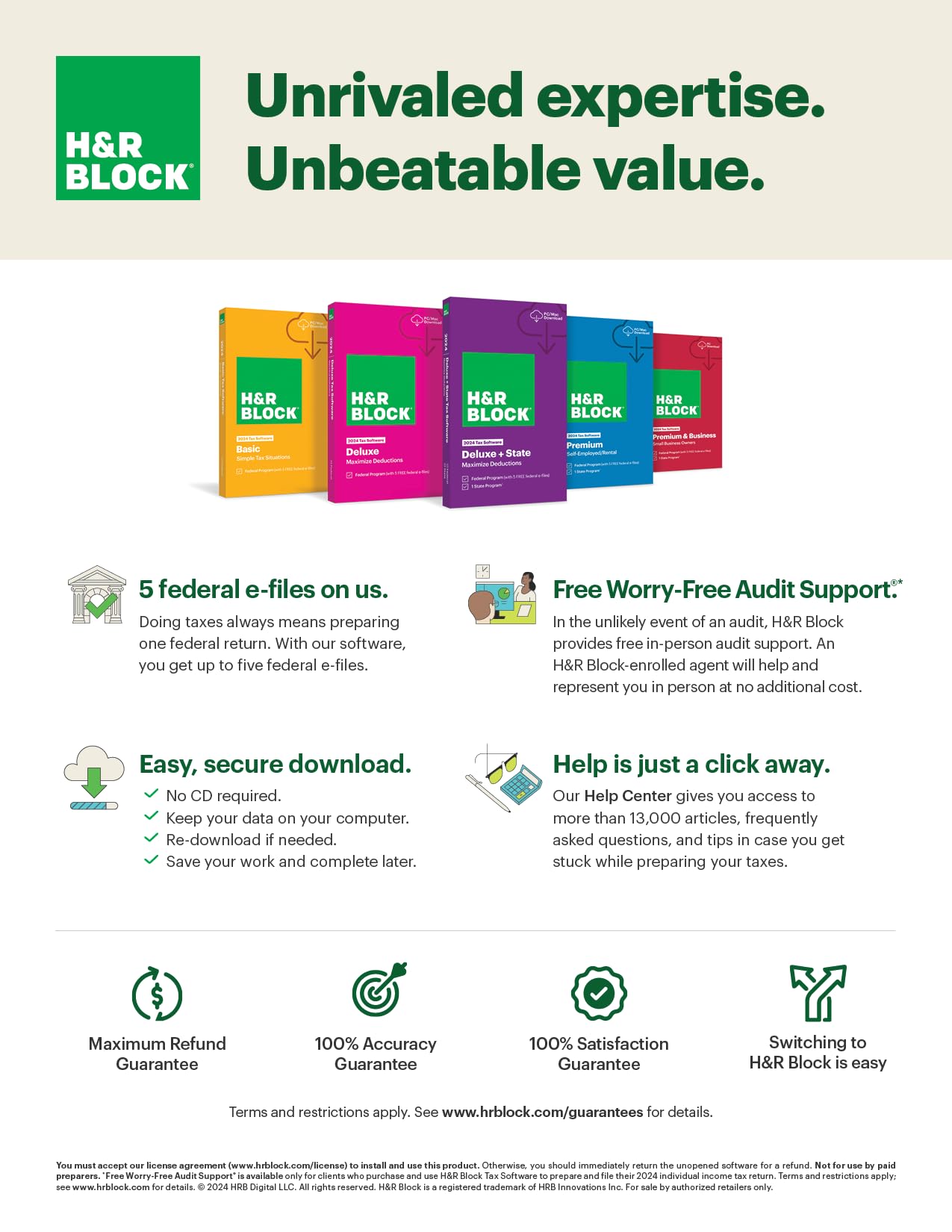 Software de Impuestos Deluxe de H&amp;R Block + Estado 2024 con Bonificación de Reembolso (Exclusivo de Amazon) para Windows/Mac [Código en línea para PC/Mac]