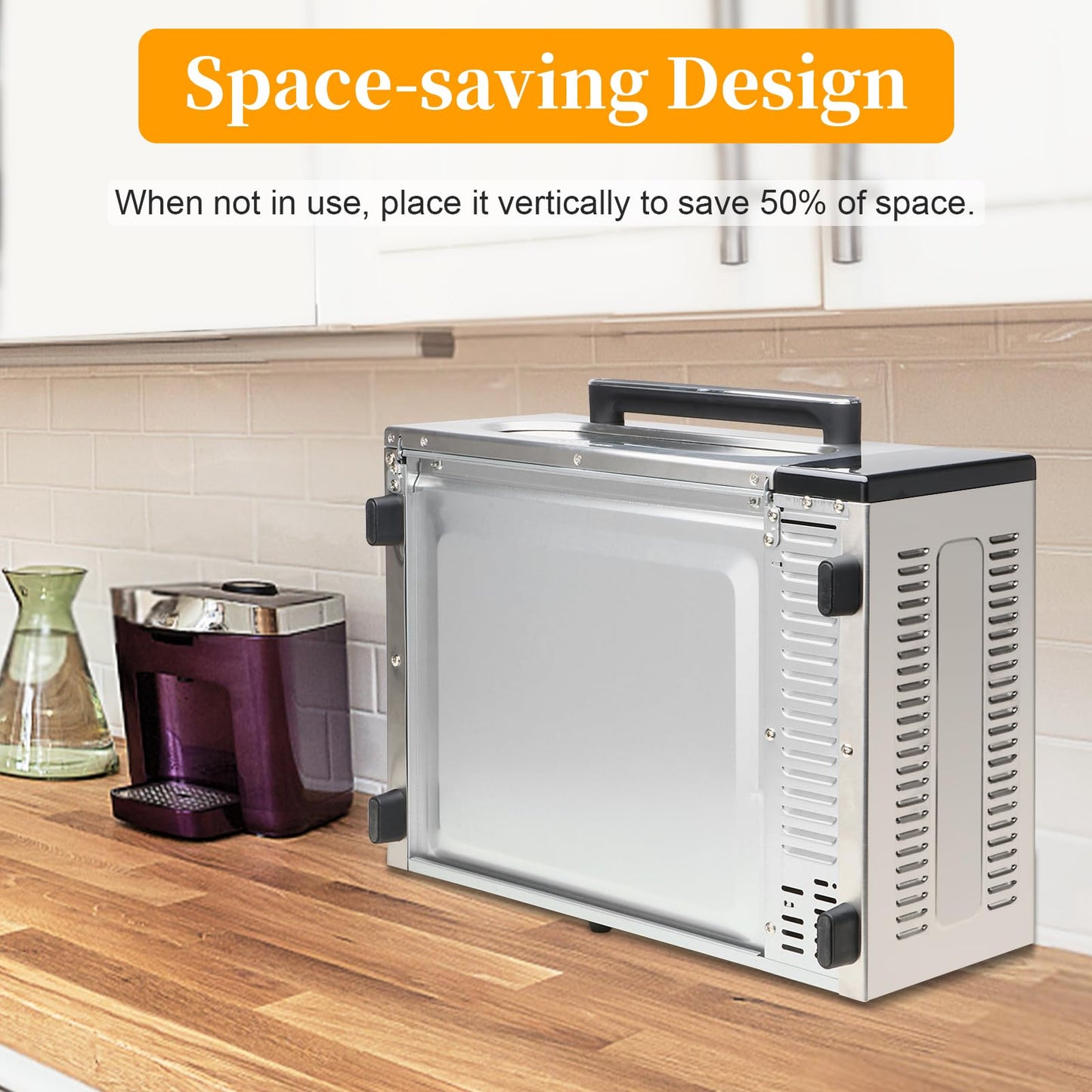 SEEDEEM 10-in-1 Air Convection Toaster Oven, 15L Convection Toaster Oven Cooker with Color LCD Display and Touch Screen, Toaster, Air Fryer, Dehydrate, 4 Accessories Included, 1800W, Silver