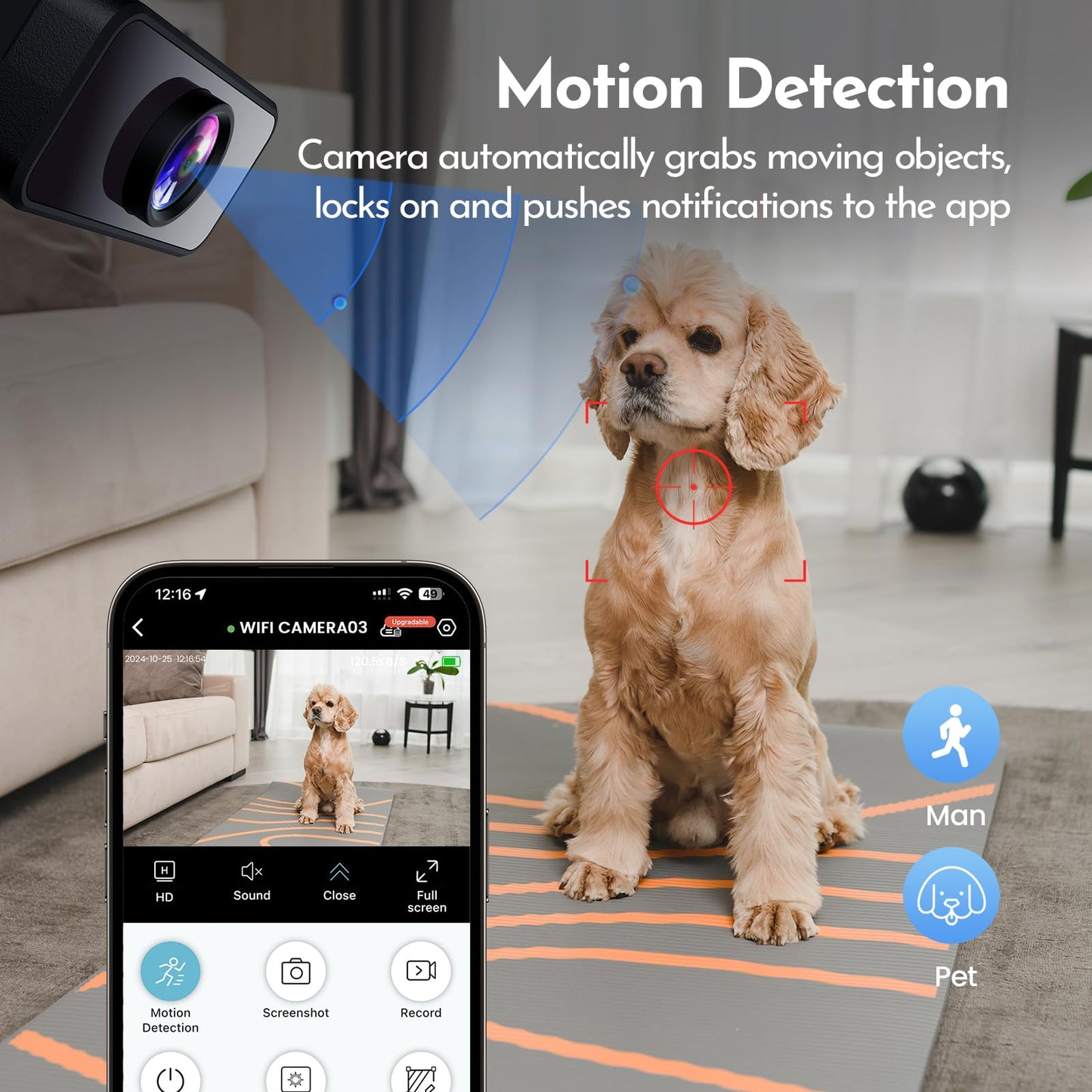 Braload Mini Camera, 4K HD Nanny Cam for Home - Smallest WiFi Wireless Camera with Motion Detection, App Control, Cloud & SD Storage, No WiFi Needed for Pet/Baby/Nanny Surveillance