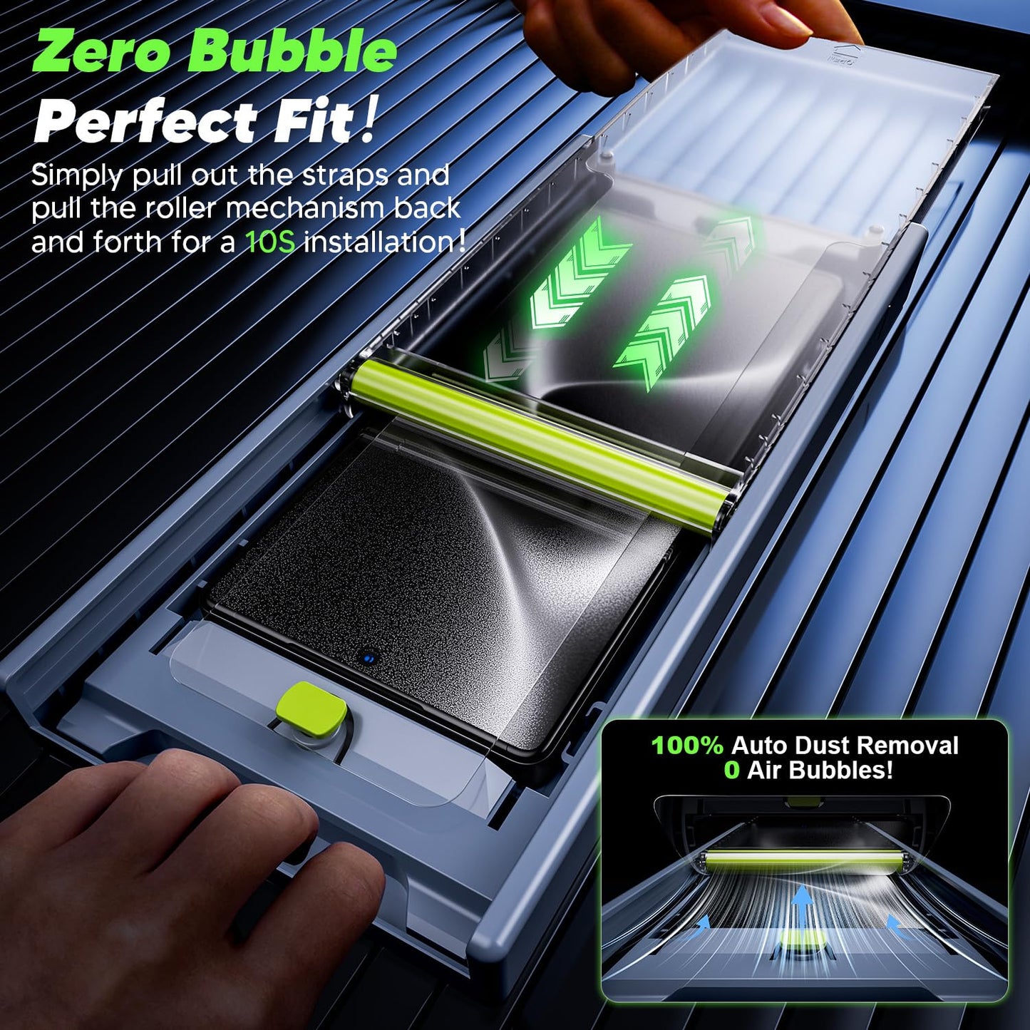 Protector de pantalla WSKEN para Samsung Galaxy S25 Ultra Privacy - [Antiespía de 24°] [Desbloqueo de huella dactilar de 0.02 s] [Eliminación automática de polvo] [Sin burbujas] Vidrio templado 9H+ de alta durabilidad, compatible con fundas, paquete de 2