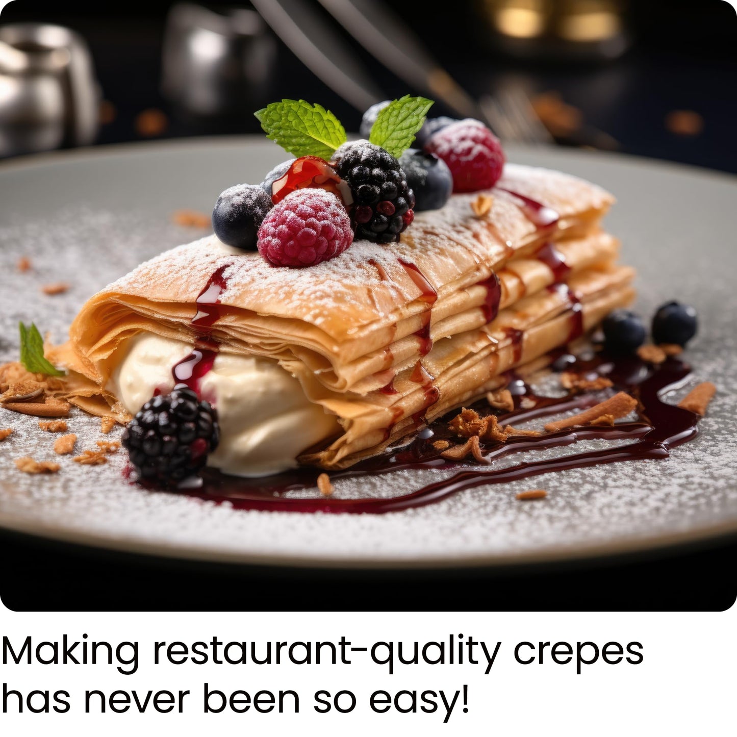 Crepera eléctrica CHEFMAN: Control preciso de temperatura, plancha antiadherente de 30 cm, perfecta para crepas, tortillas, blintzes, panqueques, waffles, huevos y tocino. Incluye espátula y espátula para masa, color negro.