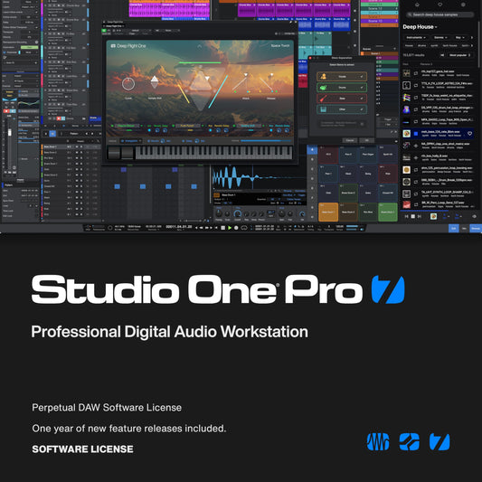 Licencia perpetua de Studio One Pro 7: software DAW de grabación y producción musical con separación de stems, integración de splice, mezcla, masterización, instrumentos virtuales, bucles y samples incluidos.