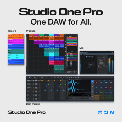 Licencia perpetua de Studio One Pro 7: software DAW de grabación y producción musical con separación de stems, integración de splice, mezcla, masterización, instrumentos virtuales, bucles y samples incluidos.